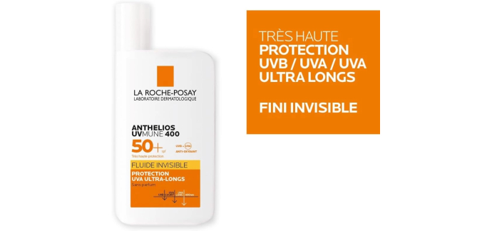Amazon: Crème solaire La Roche-Posay Anthelios Uvmune 400 Invisible SPF 50+ à 10,79€ (au lieu de 12,40€)