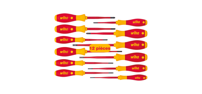 Amazon: Jeu de 12 tournevis isolés pour électricien Wiha à 54,84€ (au lieu de 68€)