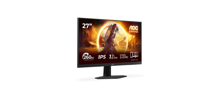 Amazon: Écran PC 27" AOC G4 27G4ZRE - Full HD, 260Hz, Fast IPS, HDR10, 0.3ms à 109,99€ (au lieu de 144,43€)