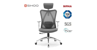 JoyBuy: SIHOO M18 Chaise de bureau ergonomique - Dossier haut, appui-tête et support lombaire réglables à 10