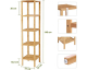 JoyBuy: Étagère sur pied en bambou 5 niveaux 33x33x146 cm à 24,98€ (au lieu de 111,98€)
