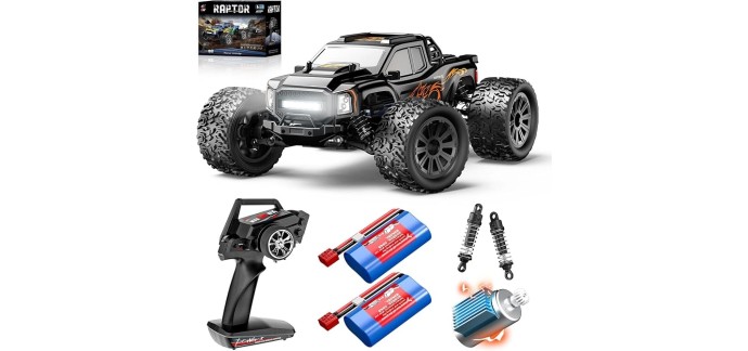 Amazon: Voiture télécommandée 116 RC Car 4x4 Tout Terrain Offroad - 4 roues motrices, 2 batteries à 65,07€