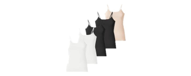 LIDL: ESMARA Débardeur à fines bretelles pour femme, lot de 5 à 9,99€ (au lieu de 14,99€)