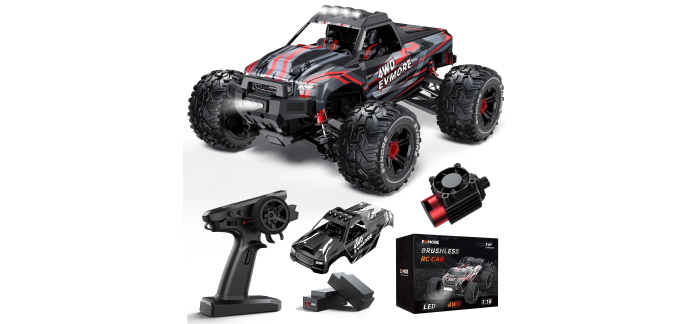 Amazon: Voiture RC 116 Brushless - 4 roues motrices, 2 batteries Lipo 2S à 54,14€