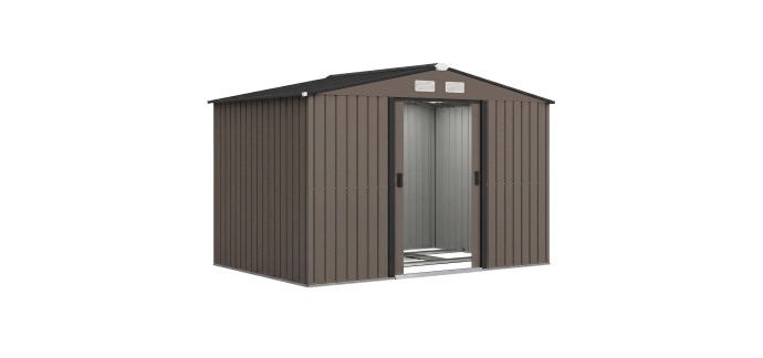 Amazon: Abri de jardin Outsunny 5,4m² - Acier galvanisé 277x195x192cm à 285,9€ (au lieu de 335,9€)