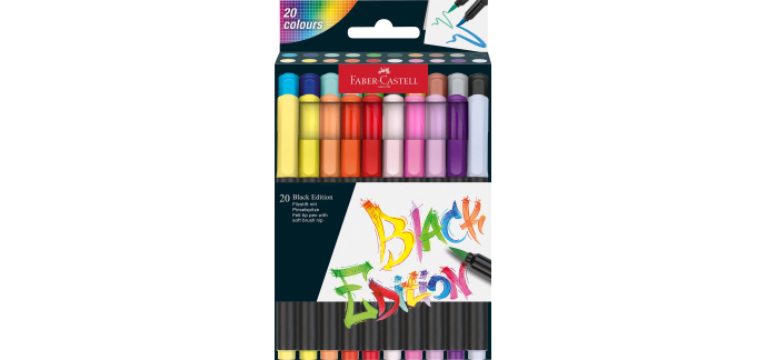 Amazon: Coffret de stylos pinceaux Faber-Castell - Black Edition, 20 couleurs à 9,68€ (au lieu de 14,09€)