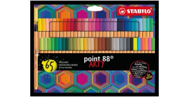 Amazon: Lot de 65 feutres pointe fine Stabilo point 88 ARTY - coloris assortis à 25,35€ (au lieu de 52,48€)
