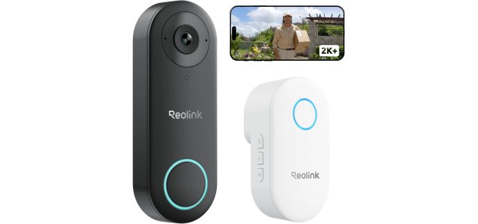Amazon: Sonnette connectée filaire Reolink Caméra 5MP, WiFi, étanche à 100,88€ (au lieu de 122,12€)