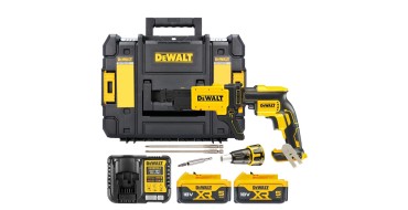 Amazon: Visseuse pour plaques de plâtre DeWalt DCF620P2K-QW - 18V, 2 batteries 5Ah, coffret à 238,49€