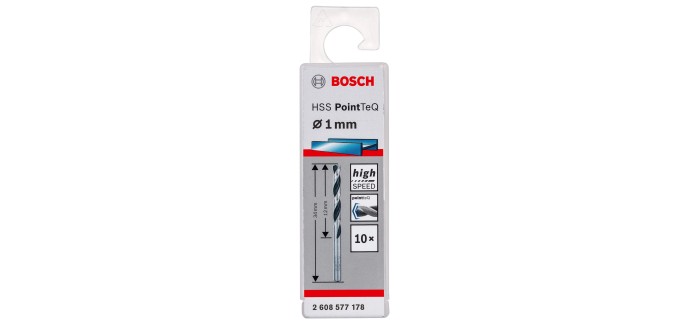 Amazon: Lot de 2 Forets hélicoïdaux HSS PointTeQ Bosch Professional - 1 x 12 x 34 mm à 1,79€