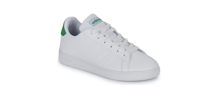 Decathlon: Baskets Enfants Adidas Advantage - Blanc/vert à 25,99€ (au lieu de 39,99€)