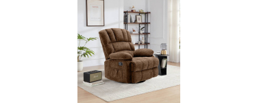 JoyBuy: HONEYOU Fauteuil relax pivotant surdimensionné - cadre OKIN, 360° à 159,98€ (au lieu de 299,99€)