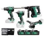 Amazon: Set 4 Outils 18V Brushless Hikoki KC18DEWHZ - Perforateur, Perceuse, Meuleuse, Visseuse à choc à 572