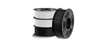 Amazon: Lot de 4 Bobines d'1 Kg de Filament Tecbears - PETG, Noir & Blanc à 31,67€ (au lieu de 45,99€)