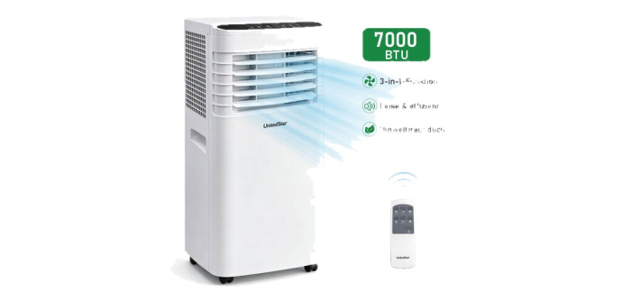 JoyBuy: UnitedStar SKY-1A Climatiseur mobile 7000 BTU 3-en-1 15-25 m² classe A à 549,99€