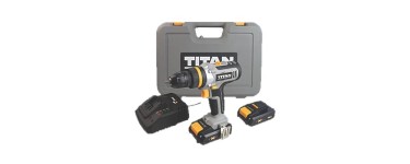 Screwfix: Perceuse visseuse sans fil Titan TTI886DRS 18V Li-ion TXP 2 x 2Ah à 49,99€ (au lieu de 69,99€)
