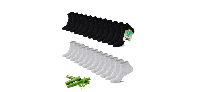 Amazon: 12 Paires de Chaussettes SukModen Sneaker à 12,84€