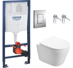 ManoMano: Pack WC bâti-support Grohe + WC Swiss Aqua Technologies Infinitio sans bride, fixation invisible + p