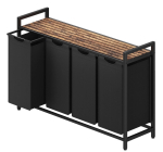 JoyBuy: Panier à linge Ochama 4 compartiments - 4 x 40 L, cadre métallique à 35,99€ (au lieu de 69,44€)