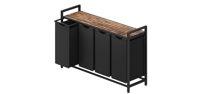JoyBuy: Panier à linge Ochama 4 compartiments - 4 x 40 L, cadre métallique à 35,99€ (au lieu de 69,44€)