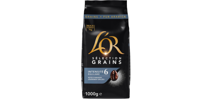 Amazon: Café en grains L'Or Sélection Intensité 6 - 1 kg à 8,60€ (au lieu de 17,98€)