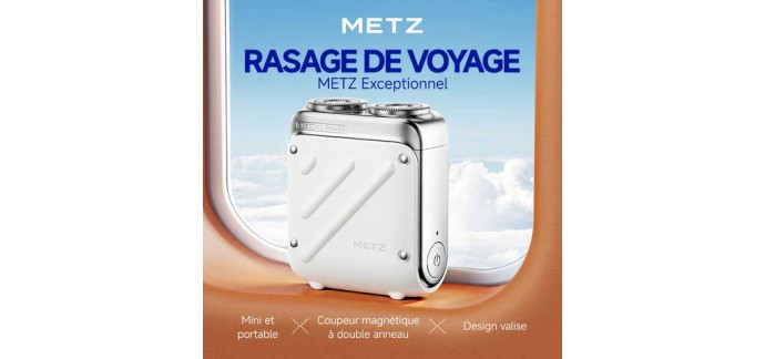JoyBuy: Rasoir électrique Metz Traveler - Mini, portable, étanche à 7,9€ (au lieu de 19,9€)