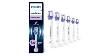 Amazon: Lot de 6 Têtes de Brosse à Dents Philips Sonicare S2 Sensitive HX6056/87 à 22,49€