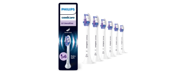 Amazon: Lot de 6 Têtes de Brosse à Dents Philips Sonicare S2 Sensitive HX6056/87 à 22,49€