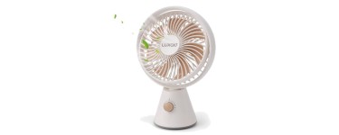 JoyBuy: Luxaid Ventilateur de bureau portable - batterie 4000 mAh, 19 h d'autonomie, oscillation 3D à 15,9€