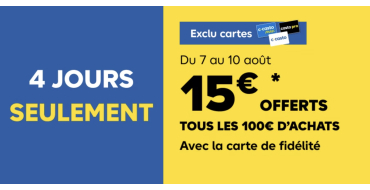 Castorama: [Membres C-Casto] 15€ offerts en carte cadeau tous les 100€ d'achat