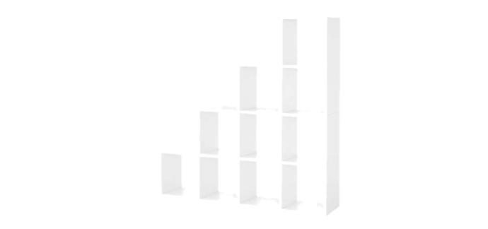 JoyBuy: Bibliothèque ouverte 10 cubes Ochama - Blanc, 129,5x27x129,5 cm à 53,98€ (au lieu de 107,14€)