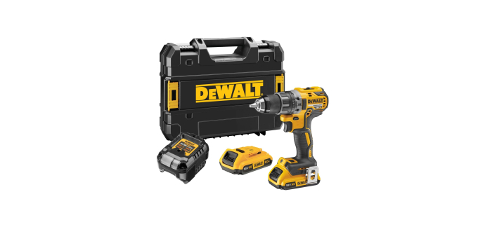 Amazon: Perceuse-visseuse sans-fil DeWalt Compact Brushless XR DCD791D2-QW (18 V) - 2 batteries 2.0 Ah + cha