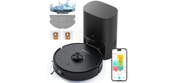 JoyBuy: Robot aspirateur laveur Lubluelu L15 Max - 4000 Pa, navigation laser, 5 cartes à 105,99€