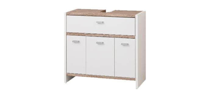 LIDL: LIVARNO Meuble sous-vasque Boston 58,1x55x28 cm blanc/chêne à 34,99€ (au lieu de 44,99€)