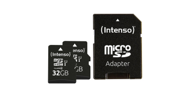 Amazon: 2 Cartes mémoire microSDHC Intenso Premium 32 Go Classe 10 UHS-I à 11,8€ (au lieu de 25€)