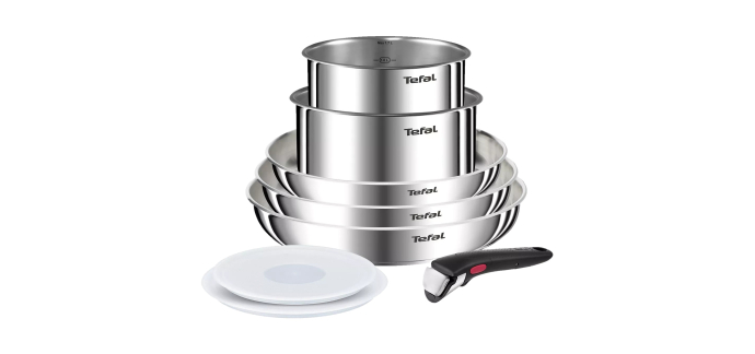 Boulanger: Batterie de cuisine Tefal Ingenio Emotion 8 pcs inox à 79,99€ (au lieu de 159,99€)