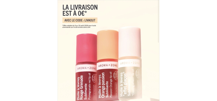 Aroma-Zone: Livraison offerte dès 1€ d'achat