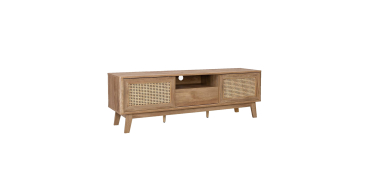 Sweeek: Meuble TV portes coulissantes cannage 150cm à 118,99€ (au lieu de 169,99€)