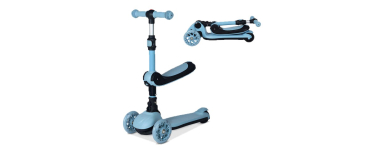 JoyBuy: Neuleb Trottinette enfant 3 roues 3-10 ans, siège pivotant, roues et plateau lumineux à 15,69€