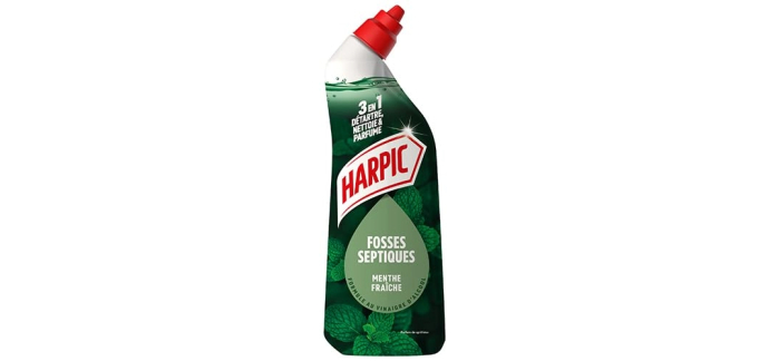 Amazon: Nettoyant fosses septiques Harpic Gel WC - 3 en 1, 750ml à 2,09€