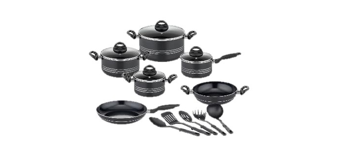 LIDL: GSW Set de casseroles Milano Nero - 9 pièces, induction, sans PFAS à 79,99€ (au lieu de 229€)