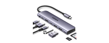 Amazon: Hub USB C Ugreen Revodok 1071 - HDMI 4K, Lecteur de Carte à 18,04€ (au lieu de 31,48€)