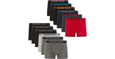 Amazon: Lot de 12 Boxers en coton Antonio Rossi - coupe ajustée, taille S à XXL à 33,26€ (au lieu de 44,63€)