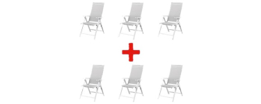 LIDL: LIVARNO HOME Lot de 12 fauteuils Houston - Alu, dossier 7 positions à 554,99€ (au lieu de 599,94€)