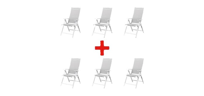 LIDL: LIVARNO HOME Lot de 12 fauteuils Houston - Alu, dossier 7 positions à 554,99€ (au lieu de 599,94€)