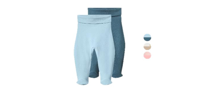 LIDL: LUPILU Lot de 2 pantalons molletonnés bébé - Coton bio à 3,49€ (au lieu de 5,99€)