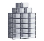 Amazon: Lot de 18 boîtes à chaussures Songmics LSP18SB30 - Transparent/Bleu, 31,2x22,5x13,5cm, pointure 44 à