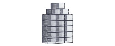 Amazon: Lot de 18 boîtes à chaussures Songmics LSP18SB30 - Transparent/Bleu, 31,2x22,5x13,5cm, pointure 44 à