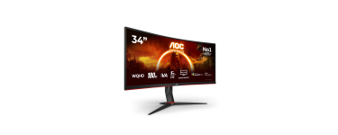 Amazon: Écran PC 34" AOC CU34G2XP - WQHD, 180 Hz, incurvé à 224,95€ (au lieu de 249,94€)