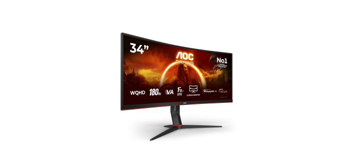 Amazon: Écran PC 34" AOC CU34G2XP - WQHD, 180 Hz, incurvé à 224,95€ (au lieu de 249,94€)